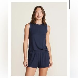 NWT Malibu Collection Ultra Soft Rib Shorts -size S Indigo
